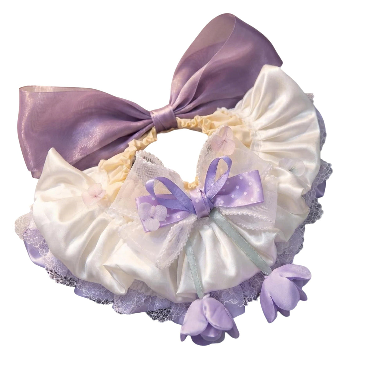 Princess Lace Satin Pet Bandana, Purple
