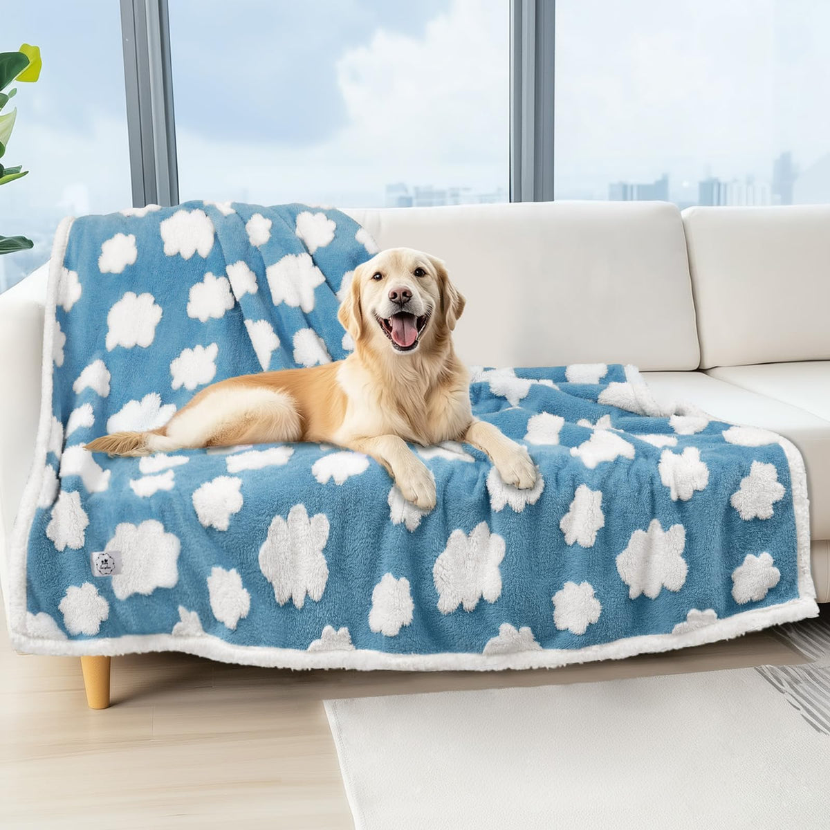 Luciphia Waterproof Dog Blanket for Small Dogs Cats Soft Reversible Fleece