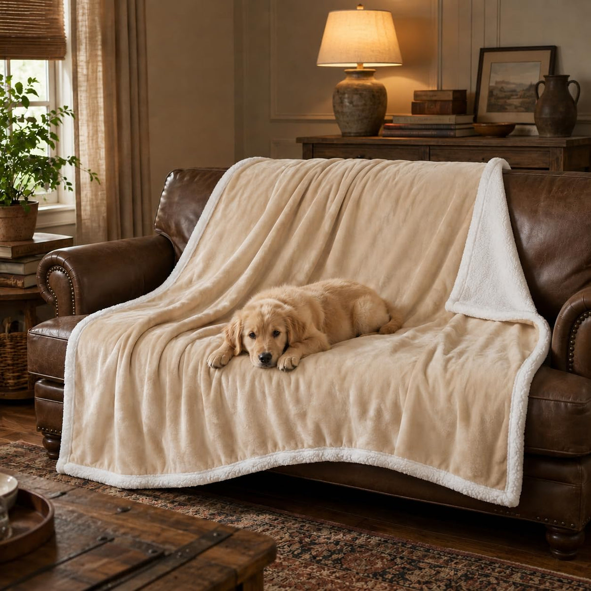 Dog Blankets for Large Dogs, Super Soft Warm Sherpa Fleece Plush Doggie Blankets and Throws for Small Medium Puppy Doggy Pet Cats，50x60 inches