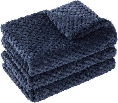 CAI TENG Small Dog Blanket 3 Pack Cat Blankets Pets 21x30 in Navy