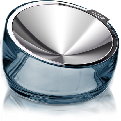 Felli Oblik Elevated Cat Bowl Removable Stainless Steel Wide Dish for Dry Wet Food Feeding & Dishwasher Clean, Slanted Whisker Fatigue Friendly Metal Plate (Classic, 0.5 Cups Shallow Dish)