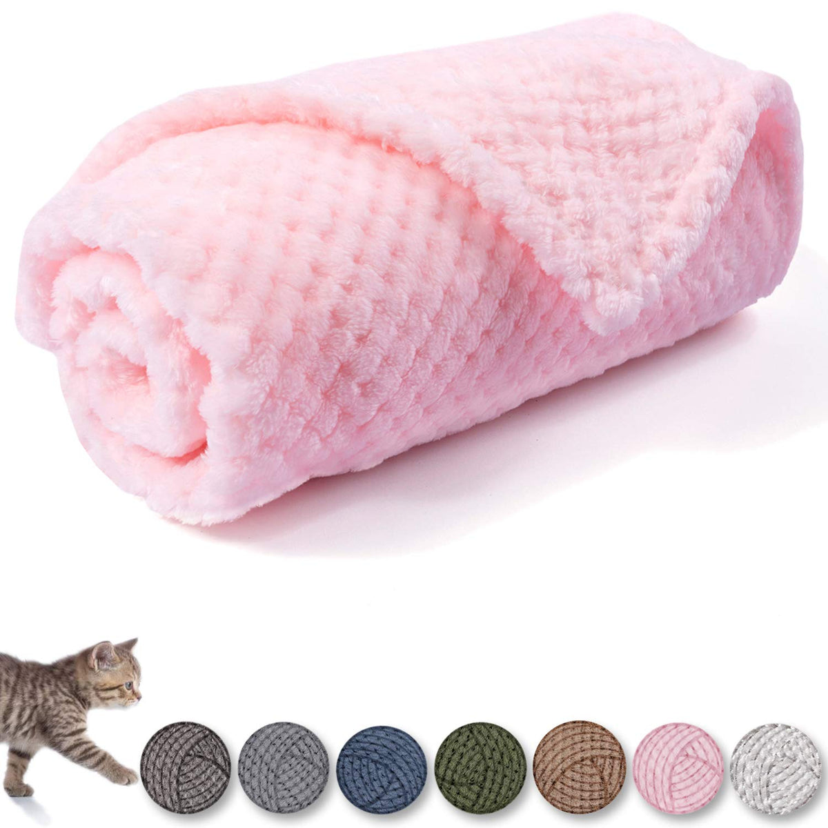 Warm Soft Fuzzy Dog or Cat Blanket, Plush Fleece Throws for Puppy, Kitten, Medium, Large Dogs - Blue (M/32" x 40")
