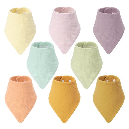8-Pack Muslin Baby Bibs for Drooling and Teething