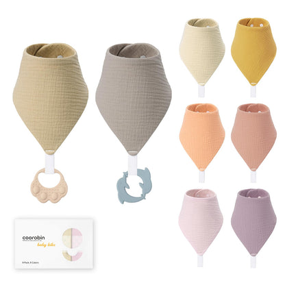8-Pack Muslin Baby Bibs for Drooling and Teething