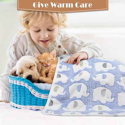 Tatuo 12 Pcs 16x24 in Puppy Dog Blankets Fleece Cat Pet Blankets Soft Warm