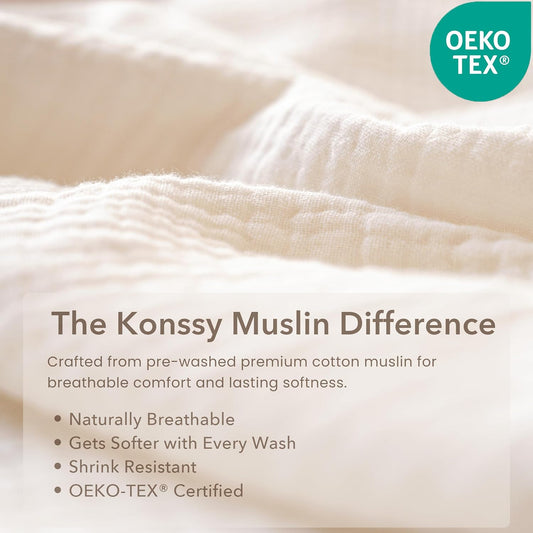 Konssy 10 Pack Baby Muslin Bandana Bibs for Drooling and Teething