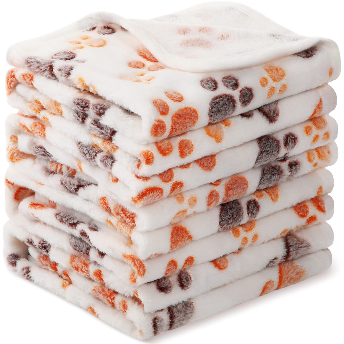 Tatuo 4 Pcs Fleece Dog Blankets for Puppy Cat, Mixed, 24 x 16 in, Paw
