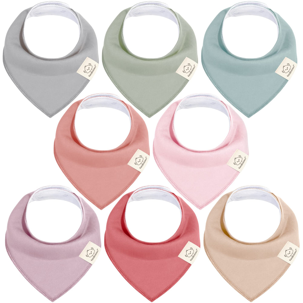 KeaBabies 8pk Organic Baby Bandana Bibs for Drooling Teething, Pets & Paws