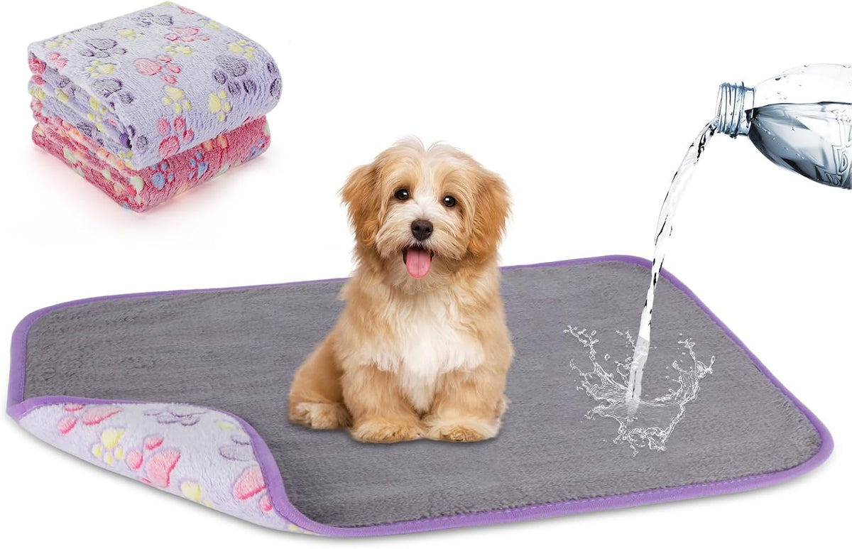 YUEPET 2 Pack Puppy Waterproof Blankets for Small Dogs, Dog Blanket 23"x16"