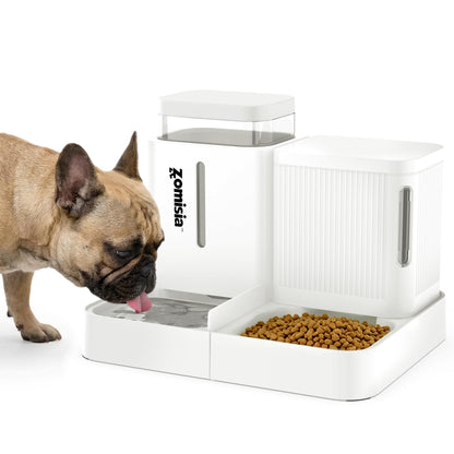 ZOMISIA Automatic Cat Feeder, Gravity Cat Food Dispenser, 0.8Gal x 2, Black
