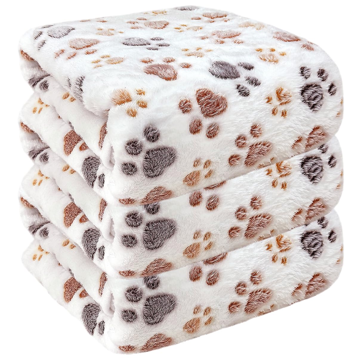 Dog Blankets for Medium Large Dogs, Cute Paw Pattern Washable 41" x 31"