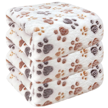 Dog Blankets for Medium Large Dogs, Cute Paw Pattern Washable 41" x 31"
