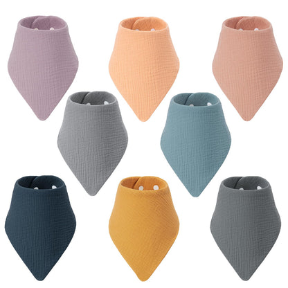 8-Pack Muslin Baby Bibs for Drooling and Teething