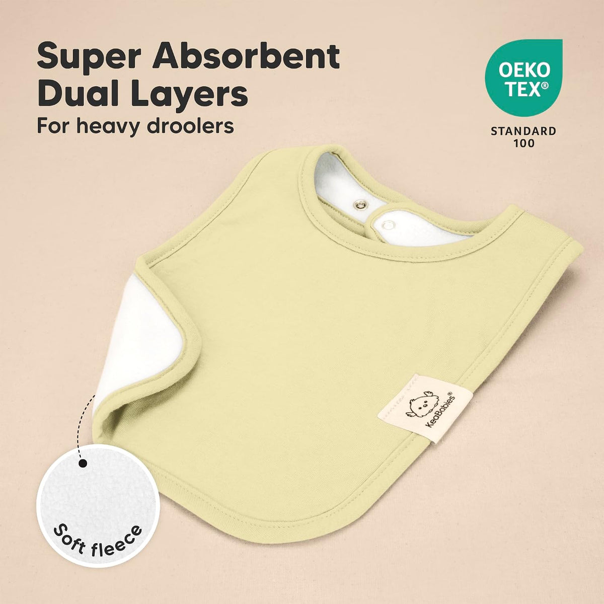 KeaBabies 8-Pack Organic Baby Bibs for Boys, Girls Drool Bibs (Dew)