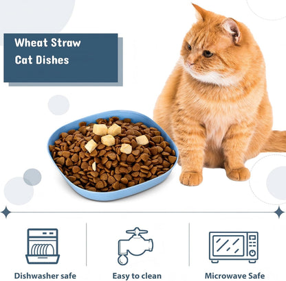 Tioncy 24 Pcs Cat Food Bowls Shallow, Blue, Green, Pink, Beige, Classic