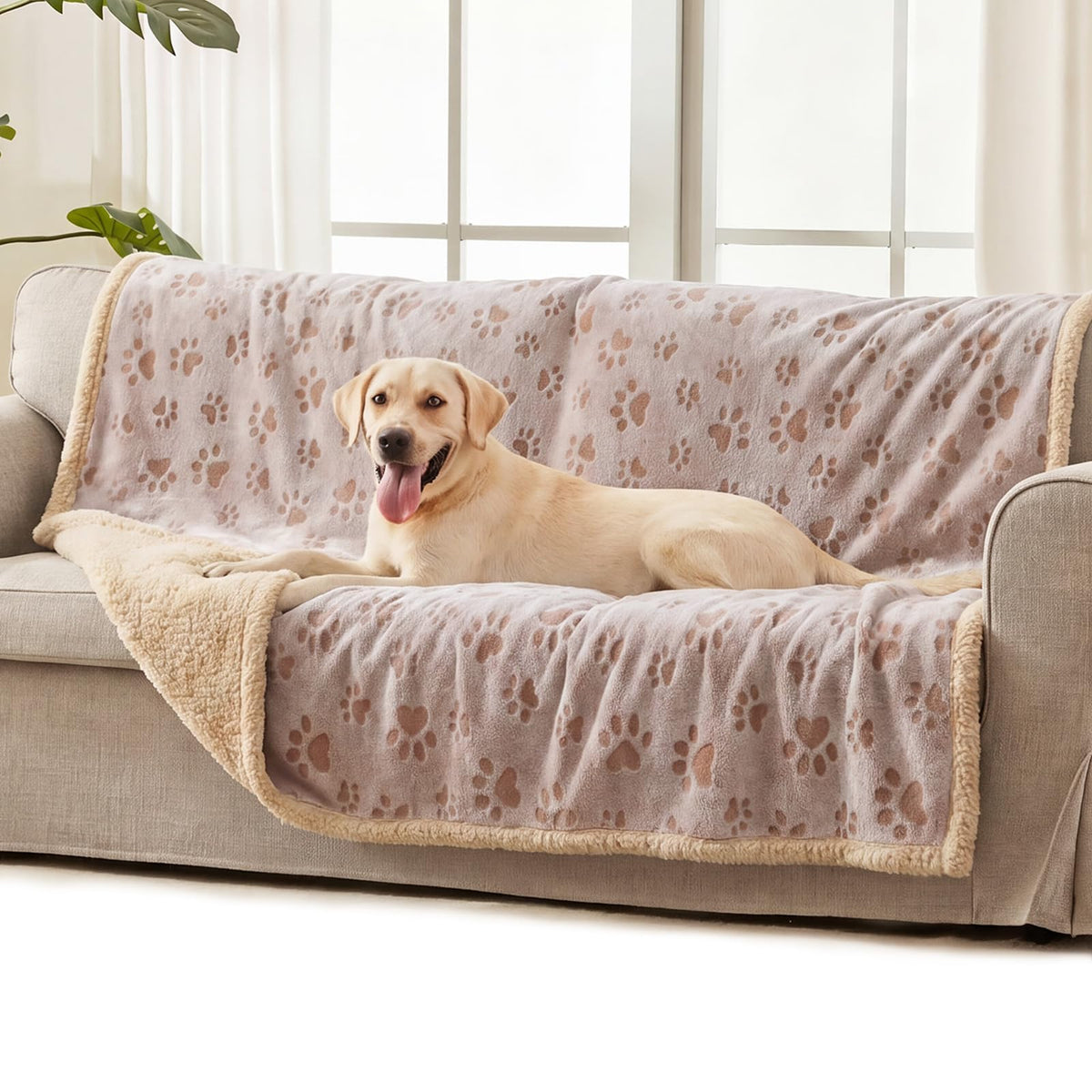 Luciphia Waterproof Dog Blanket Reversible Sherpa Fleece for Small Dogs Cat