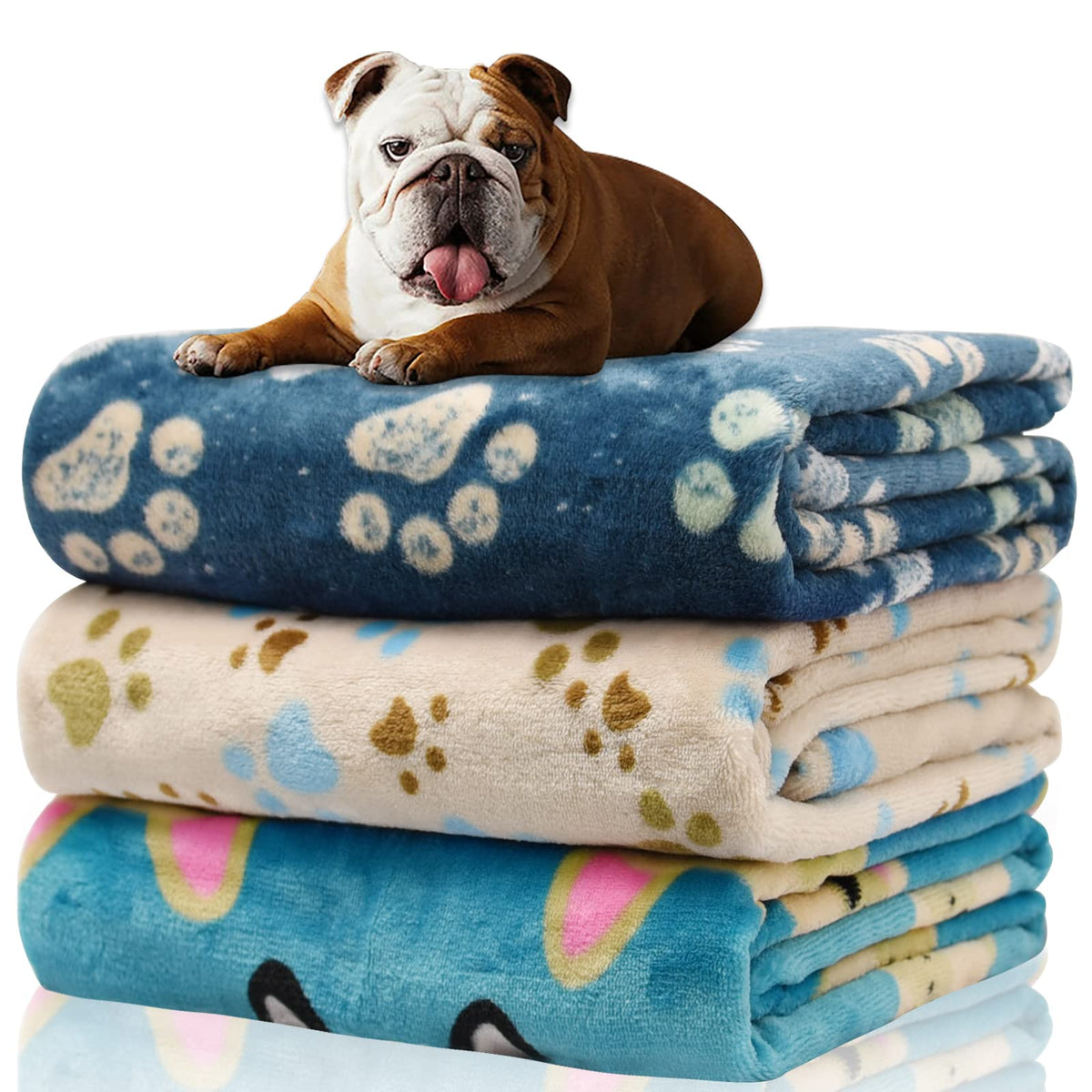 Rezutan Blanket for Large Dogs & Cats Soft Reversible Cute Paw 40"x31"