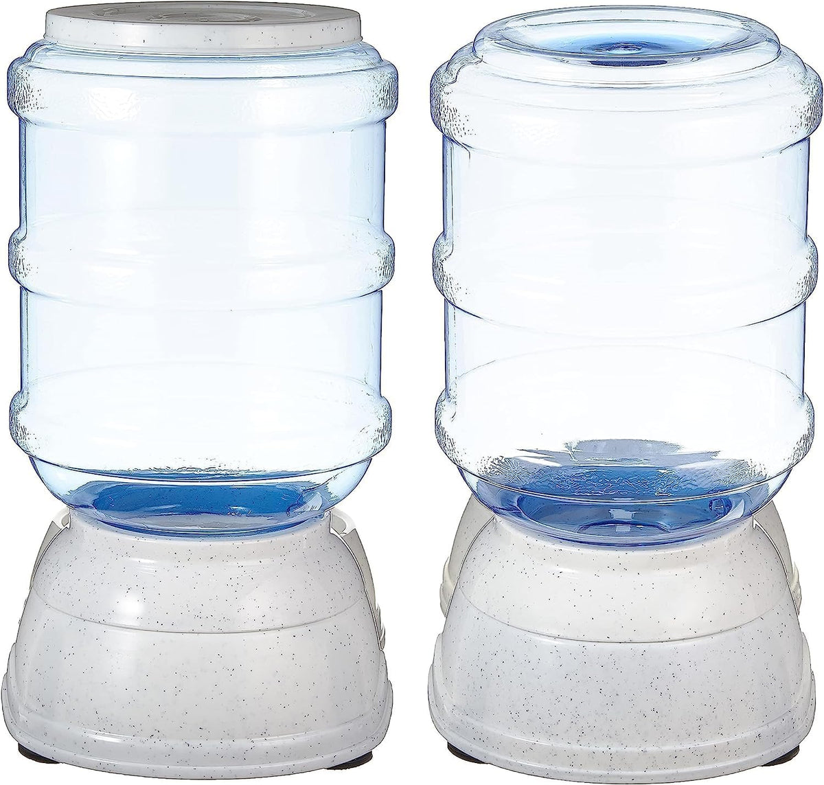 Amazon Basics Automatic Pet Water Dispenser and Gravity Food Feeder Set for Cat and Dog, Easy to Clean, 152fl.oz food feeder, 135.3fl.oz water dispenser, Small, Pack of 2