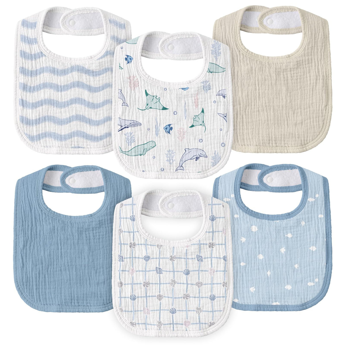 Muslin Bibs for Baby Girl, Adjustable Fit for Drooling and Teething Toddler