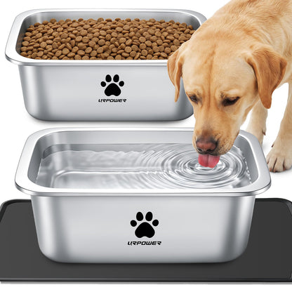 URPOWER 2 Pack 1.25 Gallon Large Dog Water Bowl Stainless Steel Dog Bowls