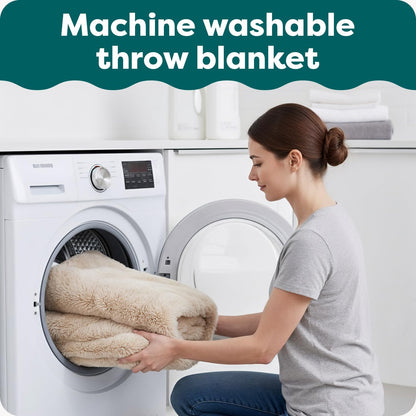 Furhaven Waterproof Throw Blanket for Dogs & Indoor Cats, Washable - Shaggy Plush Calming Long Faux Fur & Velvet Dog Blanket - Taupe, Medium