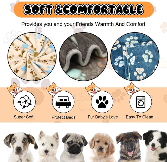 Rezutan Blanket for Large Dogs & Cats Soft Reversible Cute Paw 40"x31"