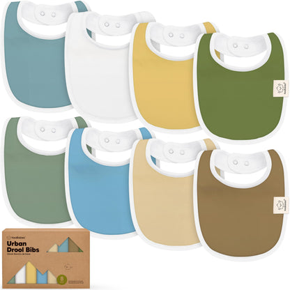 KeaBabies 8-Pack Organic Baby Bibs for Drooling and Teething (Pets & Paws)