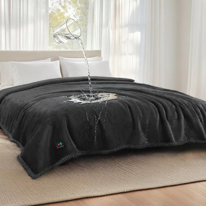 Luciphia Waterproof Blanket for Large Dog, Reversible Sherpa Bed Cover