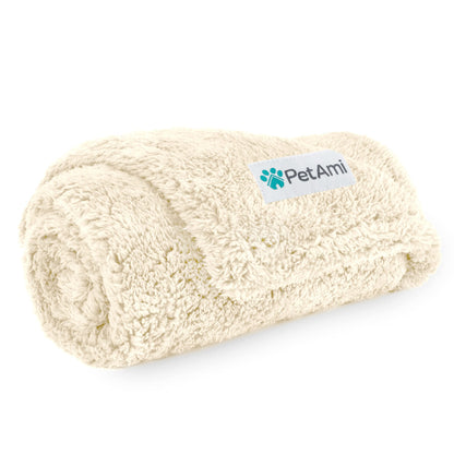 PetAmi Fluffy Sherpa Waterproof Dog Blanket for Small Pet Cat, 24x32 Pink