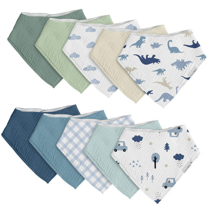 Baby Bandana Drool Bibs for Boys Girls,Super Absorbent Triangle Baby Bibs for Drooling and Teething,100% Cotton Soft for Infant,Newborn 12Pack