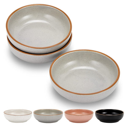 Ceramic Cat Bowls, Howise Pet Bowl Cat Dishes for Food and Water, 5.3 in Cat Food Dish 3 Pack Cat Food Bowls Set Small Dog Dish, Matte White Finish