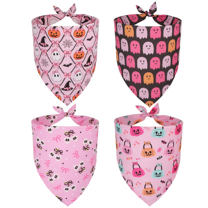 ADOGGYGO 4 Pack Dog Bandana Christmas Pet Scarf Triangle Bibs Kerchief Set Pet Christmas Costume Accessories Decoration for Large and X-Large Dogs (X-Large)