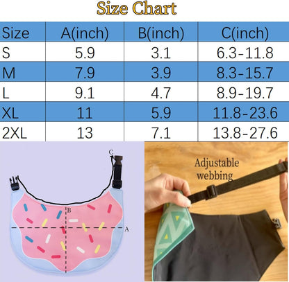 Cute Dog Bandana Cartoon Donuts Pet Dog Bib Neckerchief Cat Bandana Waterproof Pet Bib for Medium to Large Dogs Adjustable Pet Bandana Golden Retriever Alaskan Samoyed