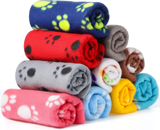 Tatuo 10 Pcs Puppy Blanket for Dog Cat, 24 x 28 Inch, Bright Color