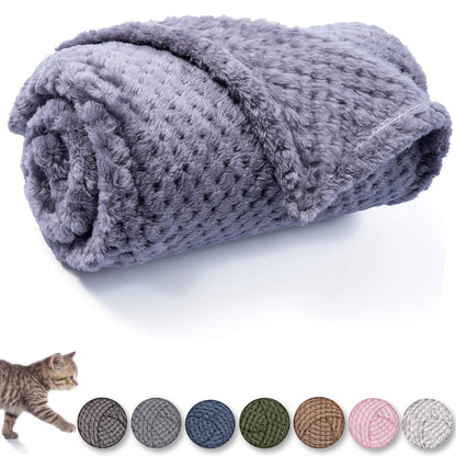 Warm Soft Fuzzy Dog or Cat Blanket, Plush Fleece Throws for Puppy, Kitten, Medium, Large Dogs - Blue (M/32" x 40")