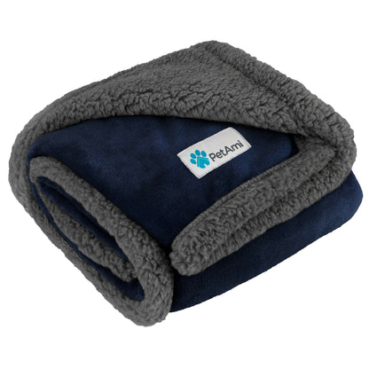 PetAmi Dog Blanket for Medium Small Pet Cat Puppy, 60x40, Plaid Dark Gray