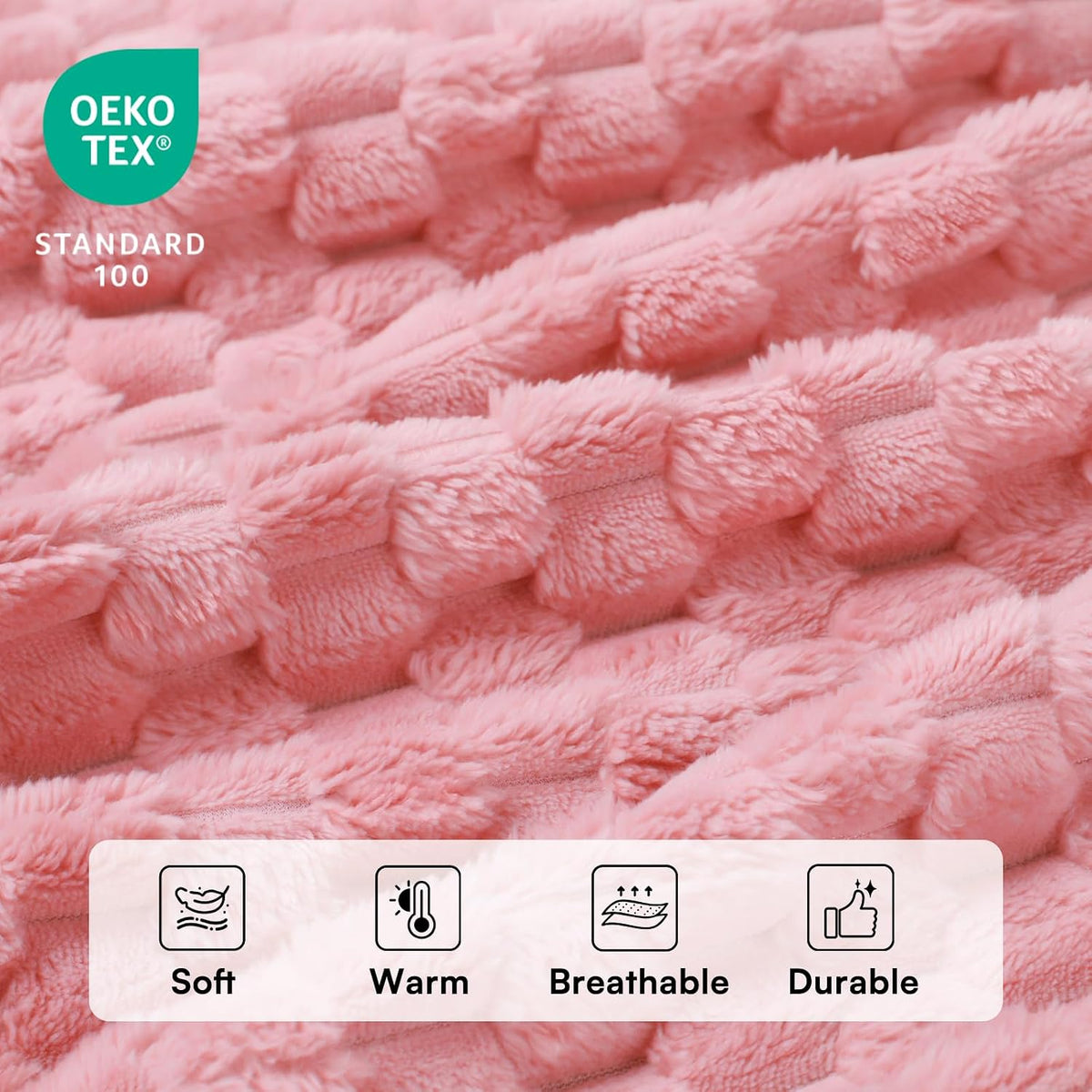 Luciphia 300GSM Fleece Dog Blanket Washable Soft Pcs3-Grey/White/Pink, S