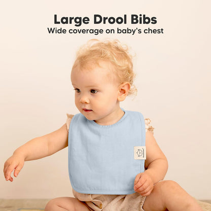 KeaBabies 8-Pack Organic Baby Bibs for Boys, Girls Drool Bibs (Dew)