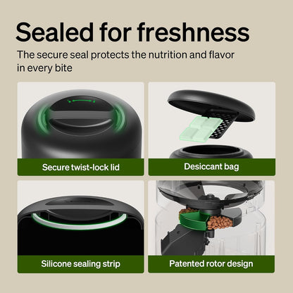 PETLIBRO Automatic Cat Feeder, 5G WiFi Automatic Dog Food Dispenser with Freshness Preservation, 5L Timed Pet Feeder with Low Food Sensor, Up to 10 Meals Per Day, Granary Black