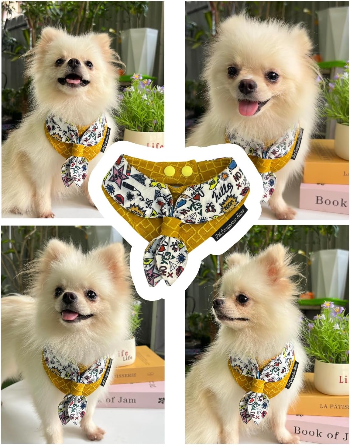 Adorable Adjustable Bib for Cats and Dogs – Pet Accessory to Prevent Food Debris from Splashing onto Fur (Yellow, XS)