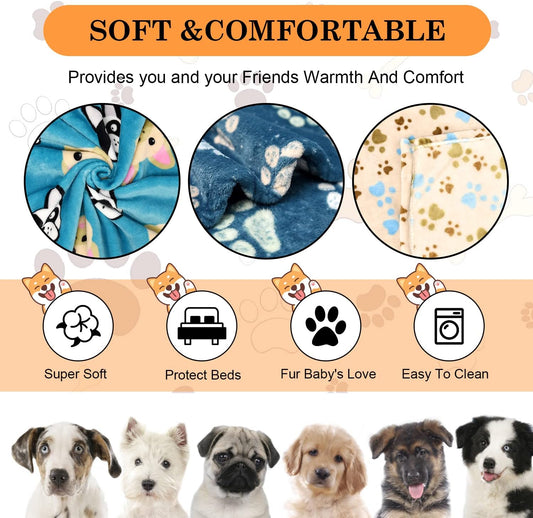 Rezutan Blanket for Large Dogs & Cats Soft Reversible Cute Paw 40"x31"