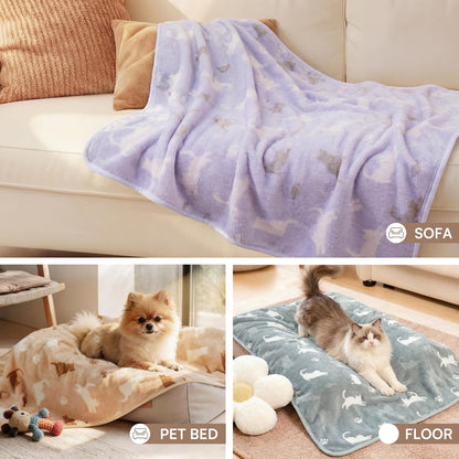 Luciphia 3 Pack Cute Cat Blankets Cozy Small Throw for Pet Puppy,23"x16"