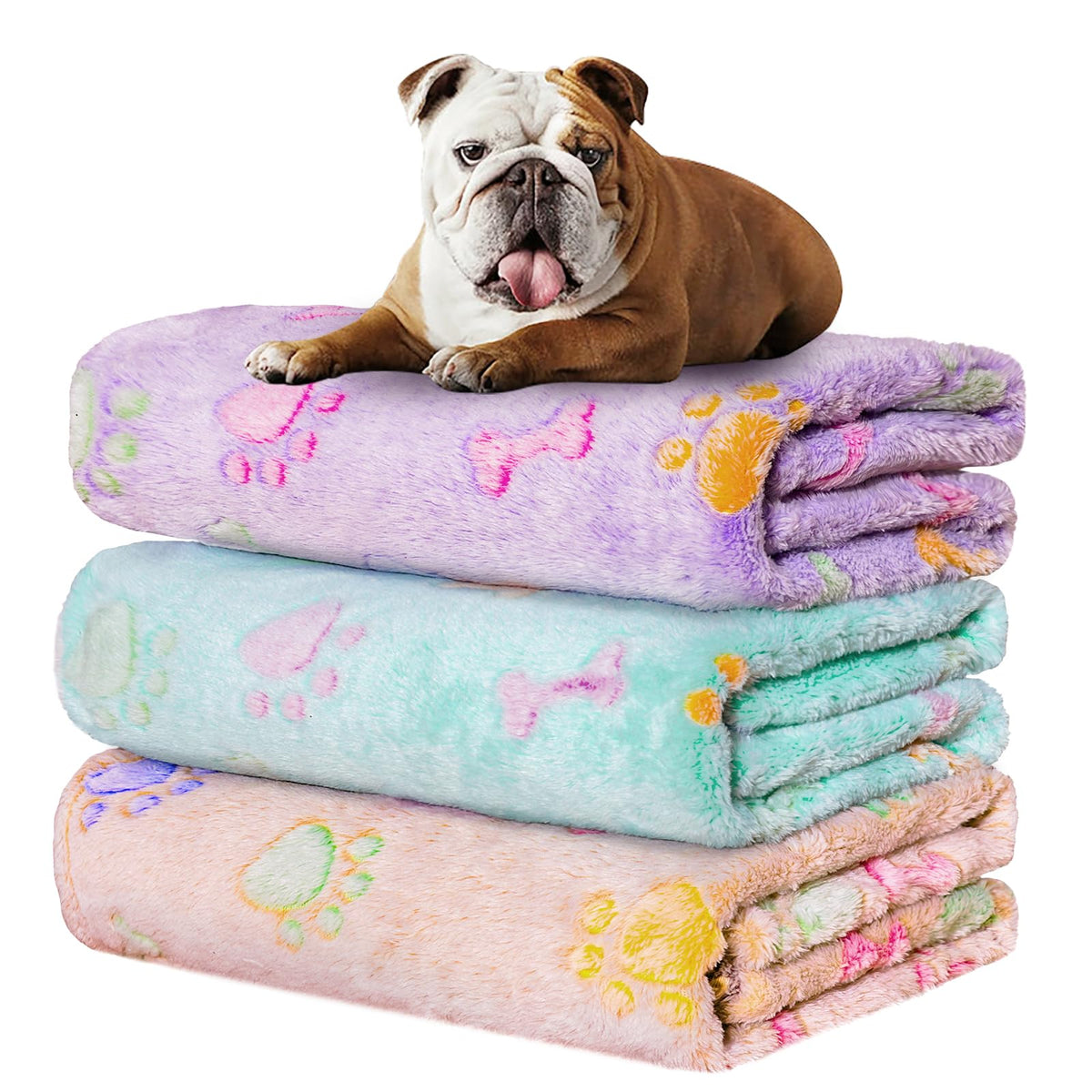 Rezutan Blanket for Large Dogs & Cats Soft Reversible Cute Paw 40"x31"