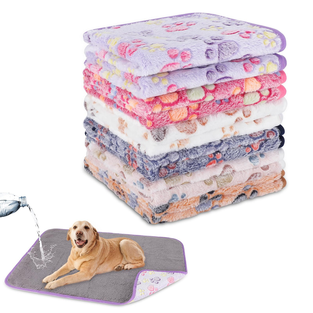 YUEPET 2 Pack Puppy Waterproof Blankets for Small Dogs, Dog Blanket 23"x16"