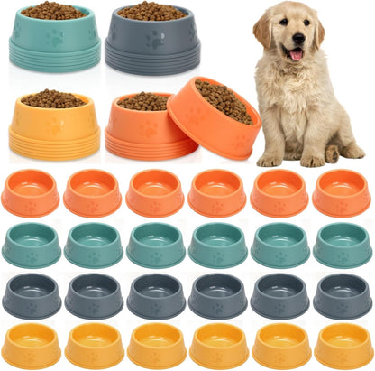 24 Pack Plastic Dog Bowl, 10 Oz Dog Cat Party Supplies