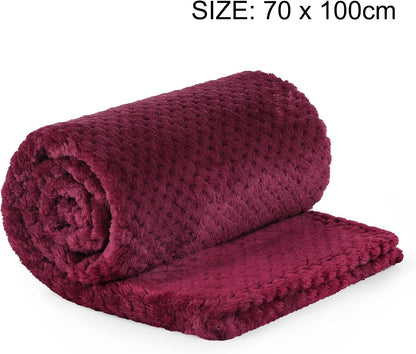 uxcell Fluffy Knitted Pet Blanket for Kitten Doggy 27x40 Burgundy