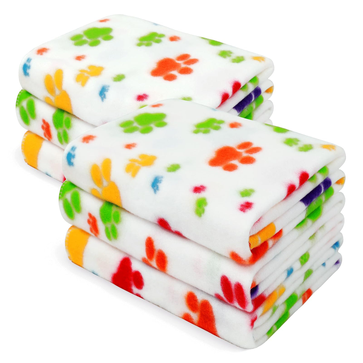 LINENLUX Fleece Dog Blankets 6-Pack, Soft Stretchy for Small Medium Puppy