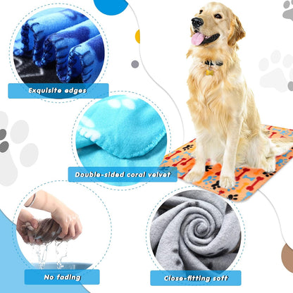 Chumia 28 Pcs Puppy Blanket Bulk Fleece Dog Blanket, 24x28 Inch, 28 Styles