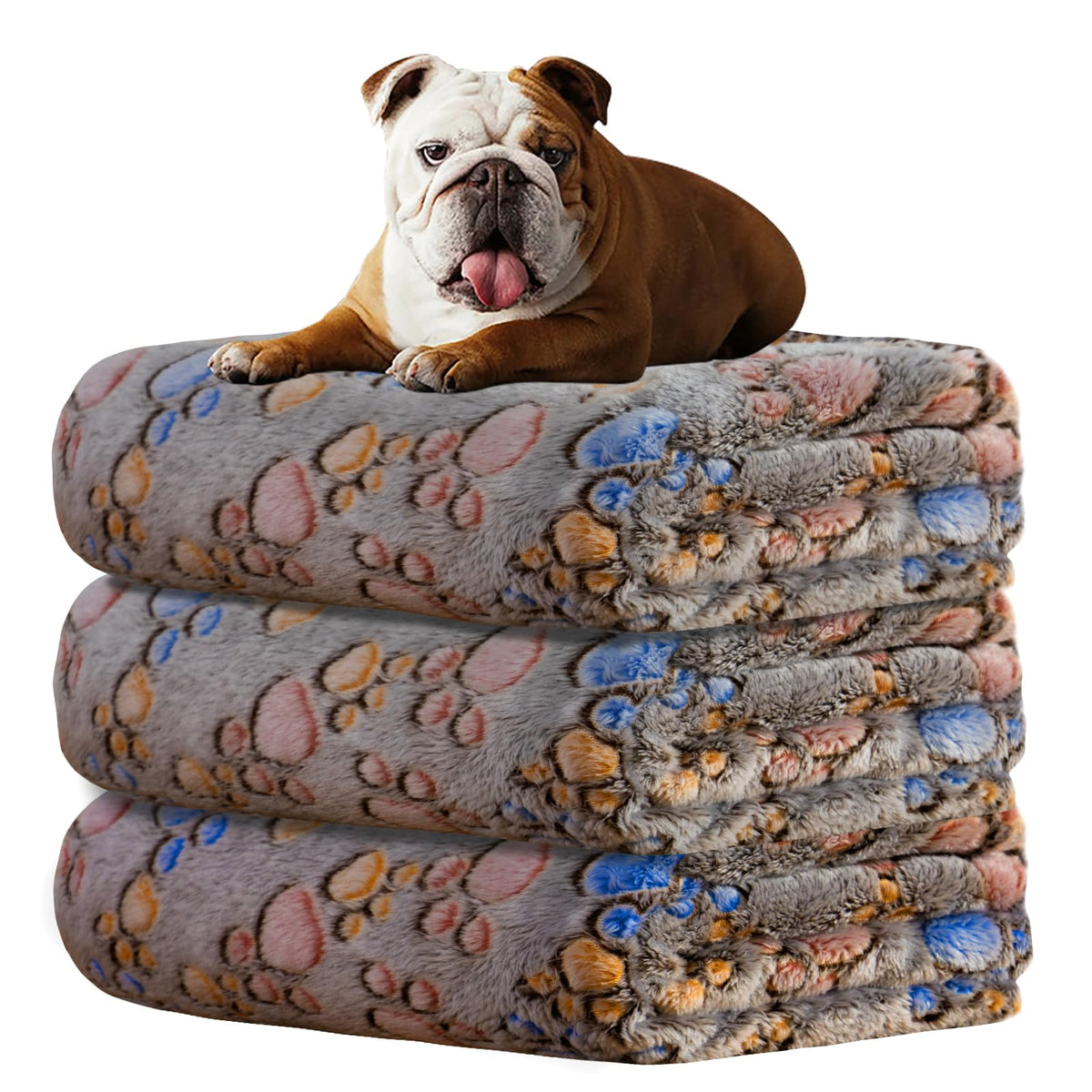 Rezutan Blanket for Large Dogs & Cats Soft Reversible Cute Paw 40"x31"