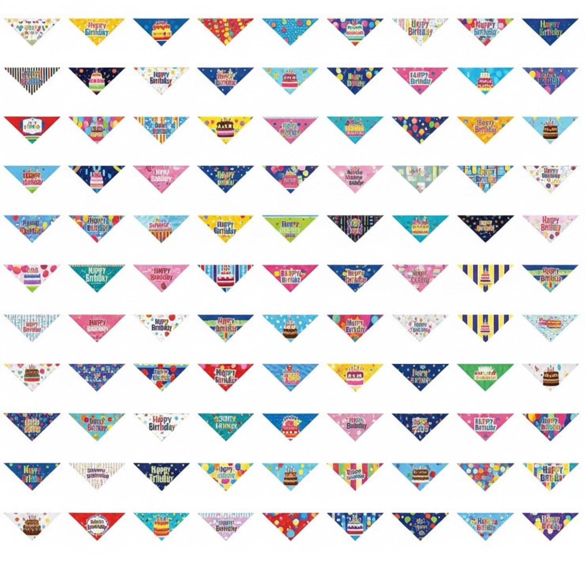 Huhumy 100 Pcs Paw Dog Bandanas Bulk Pet Paw Grooming Bandanas for Dogs